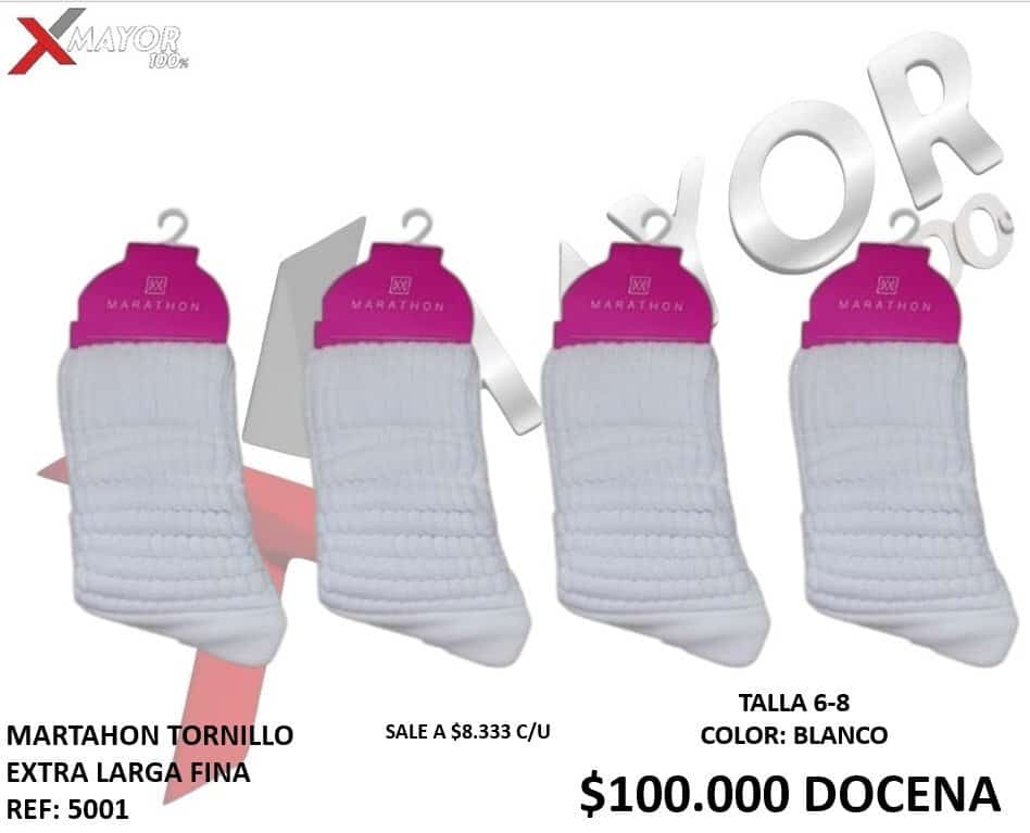 2. Medias Marathon blancas, perfectas para correr, senderismo y entrenamiento en Colombia.