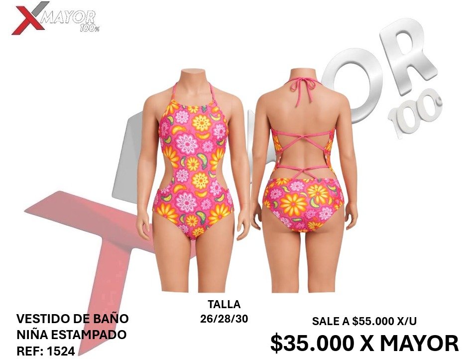 VESTIDO DE BAÑO JUNIOR 2 PIEZAS REF: 1524