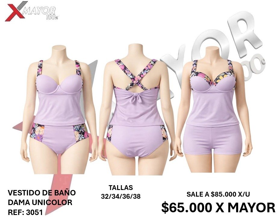VESTIDO DE BAÑO 3 PIEZAS REF: 3051