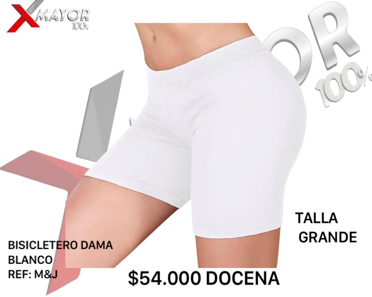 Bicicletero Dama Blanco Talla Grande MYJ