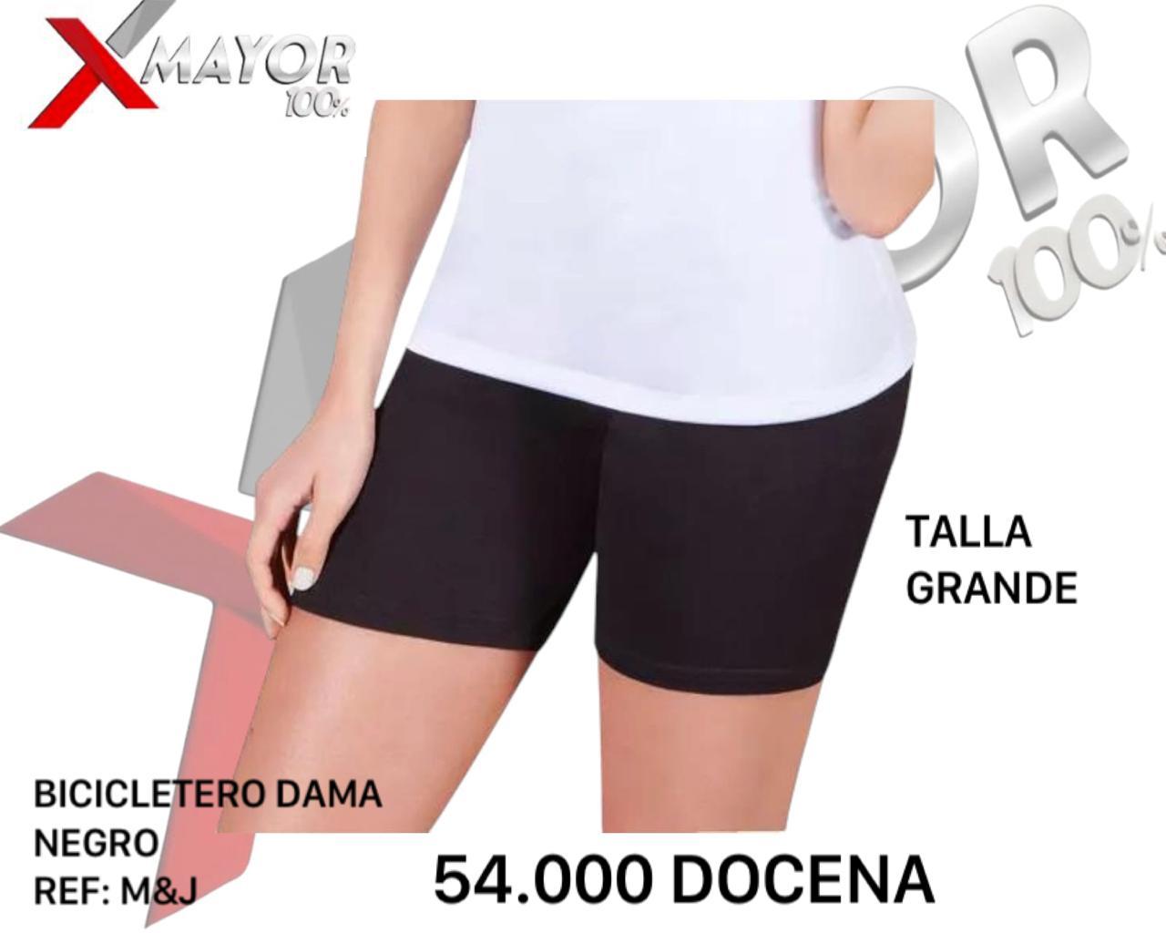Bicicletero Dama Negro Talla Grande MYJ