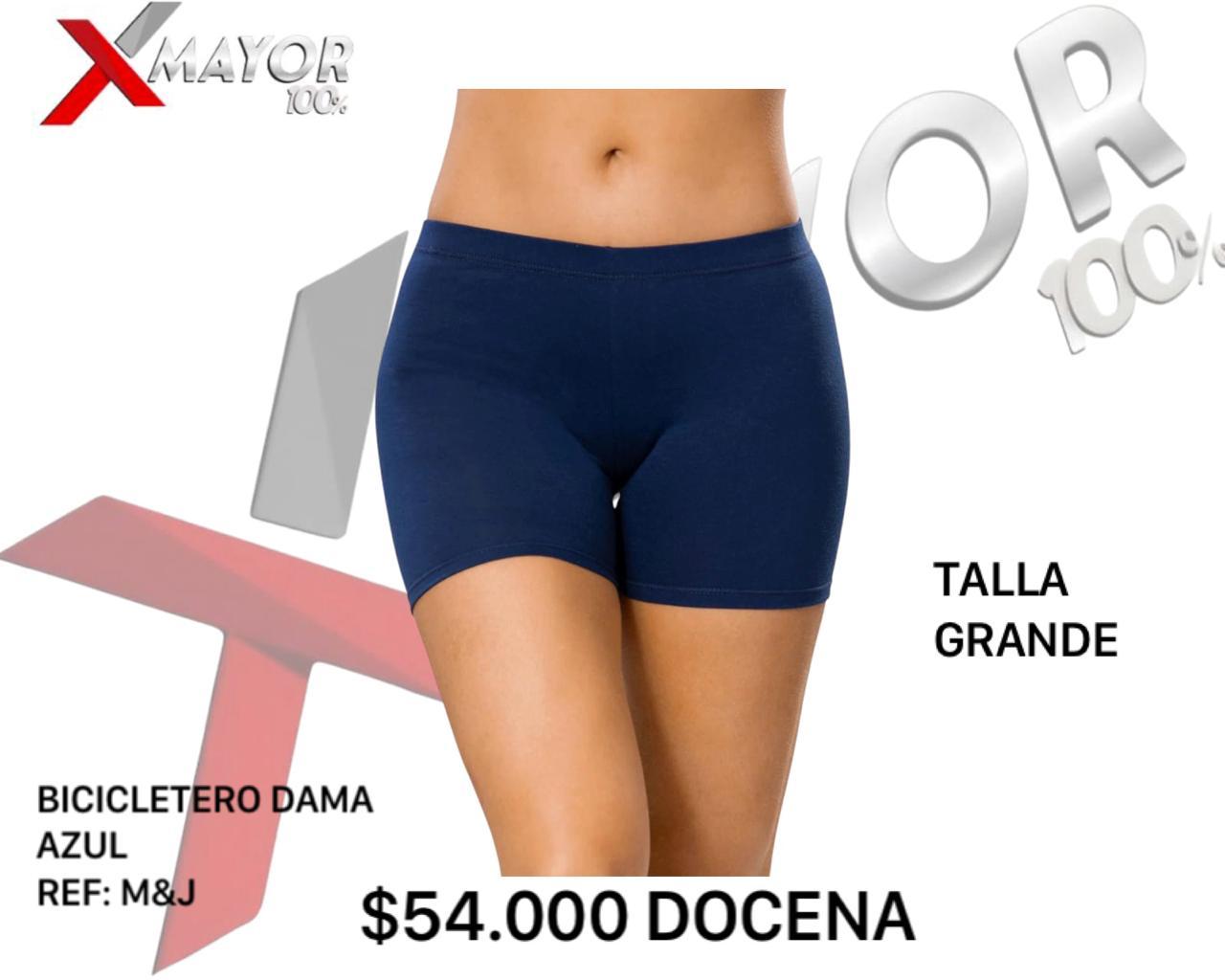 Bicicletero Dama Azul Talla Grande MYJ