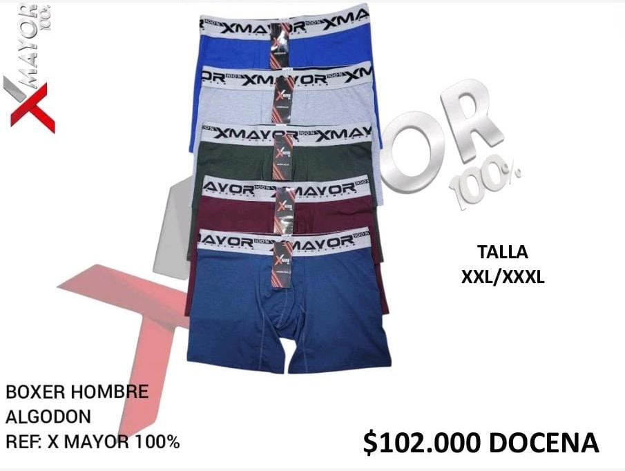 Boxer Algodon Tallas XXL/XXXL X MAYOR 100%