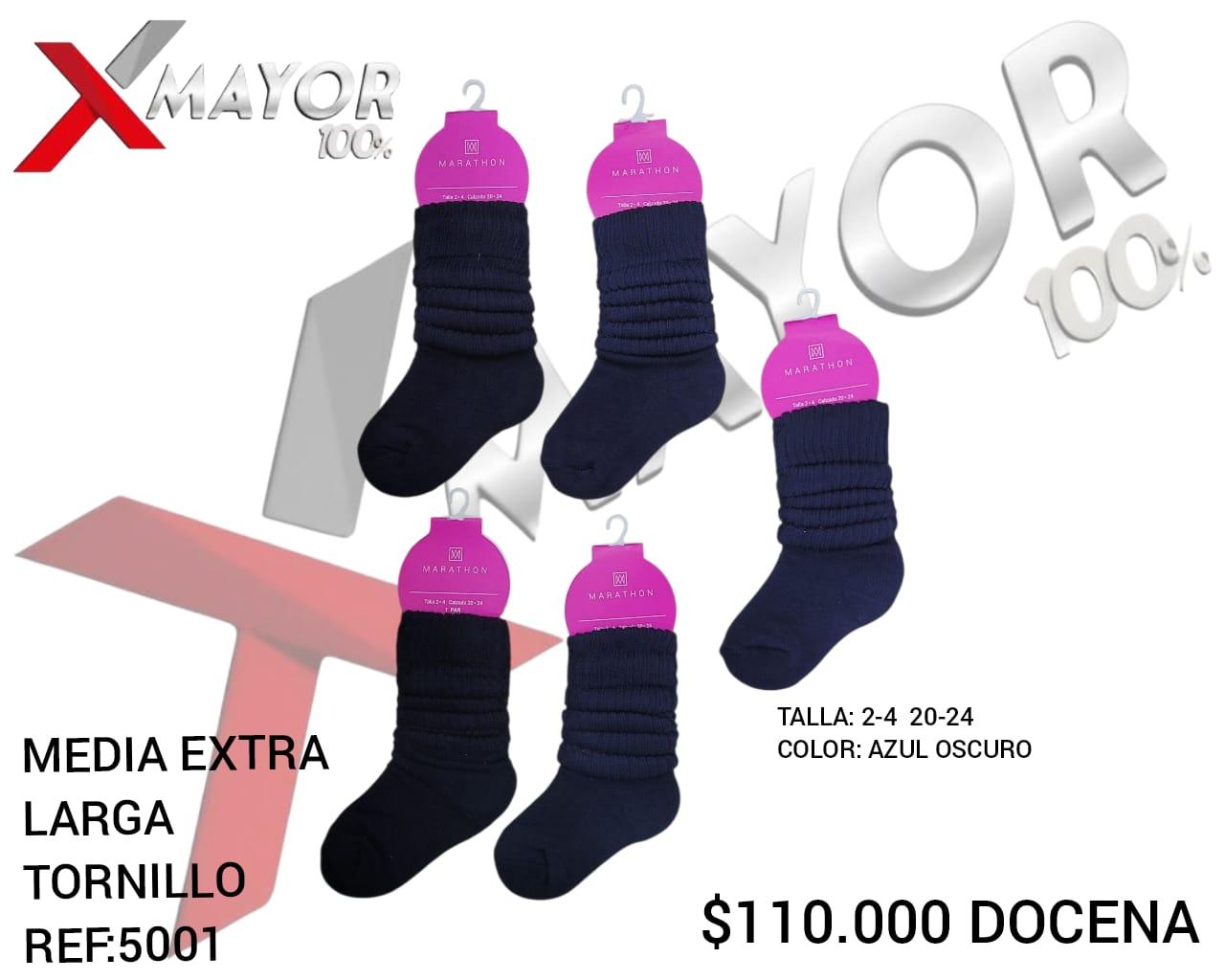 Media Extra Larga Tornillo Azul Oscuro Ref 5001 Talla 2-4