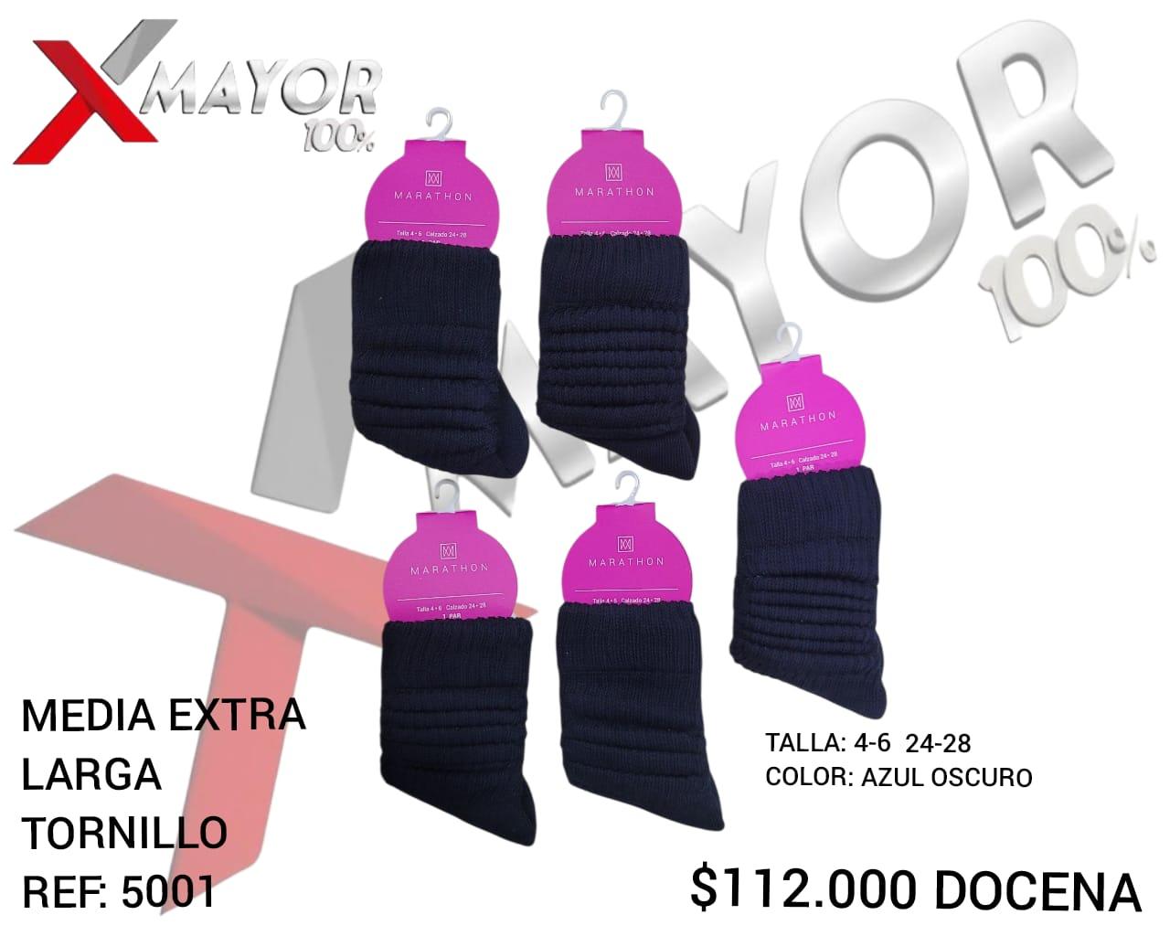 Media Extra Larga Tornillo Azul Oscuro Ref 5001 Talla 4-6