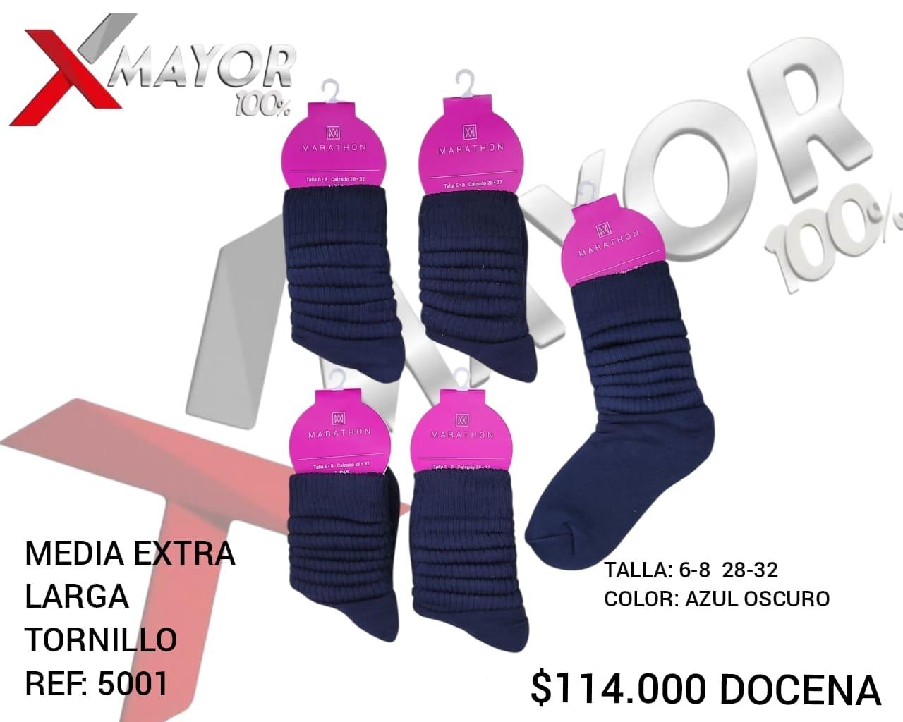 Media Extra Larga Tornillo Azul Oscuro Ref 5001 Talla 6-8