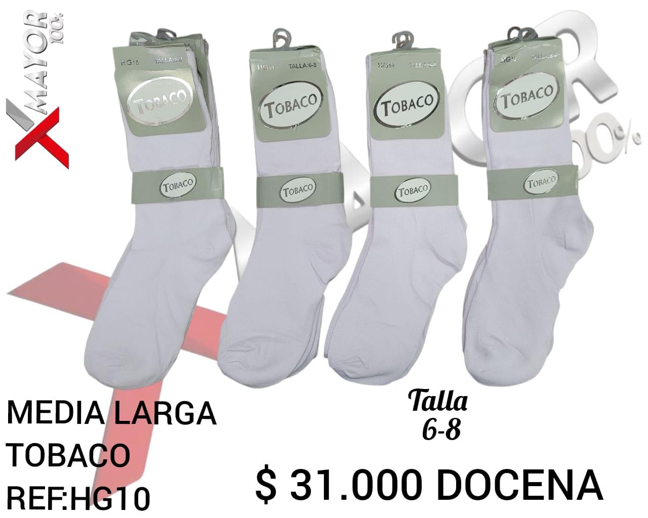 Media Larga Blanca Talla 6-8 TOBACO