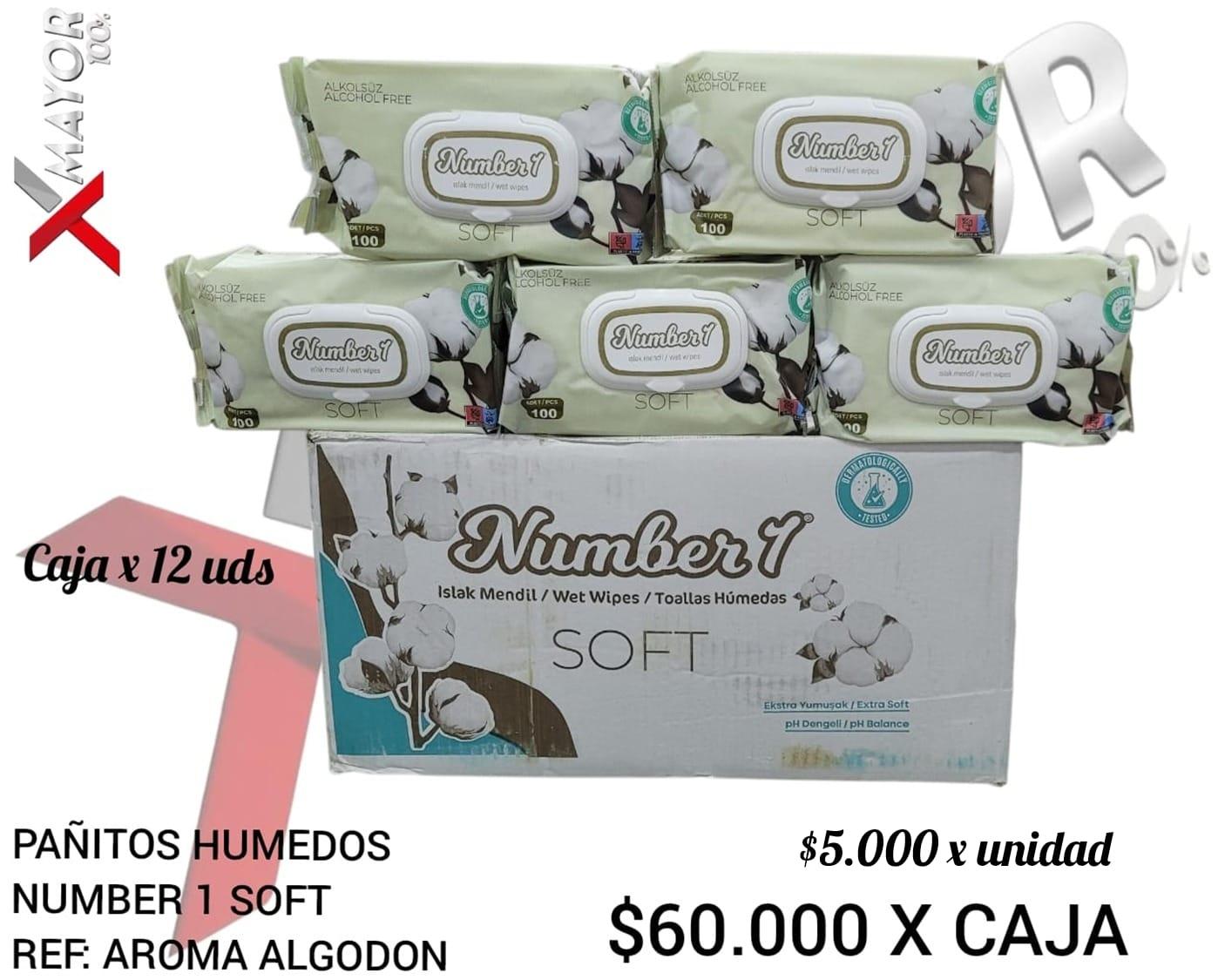 Pañitos Humedos Number 1 Aroma Algodon SOFT