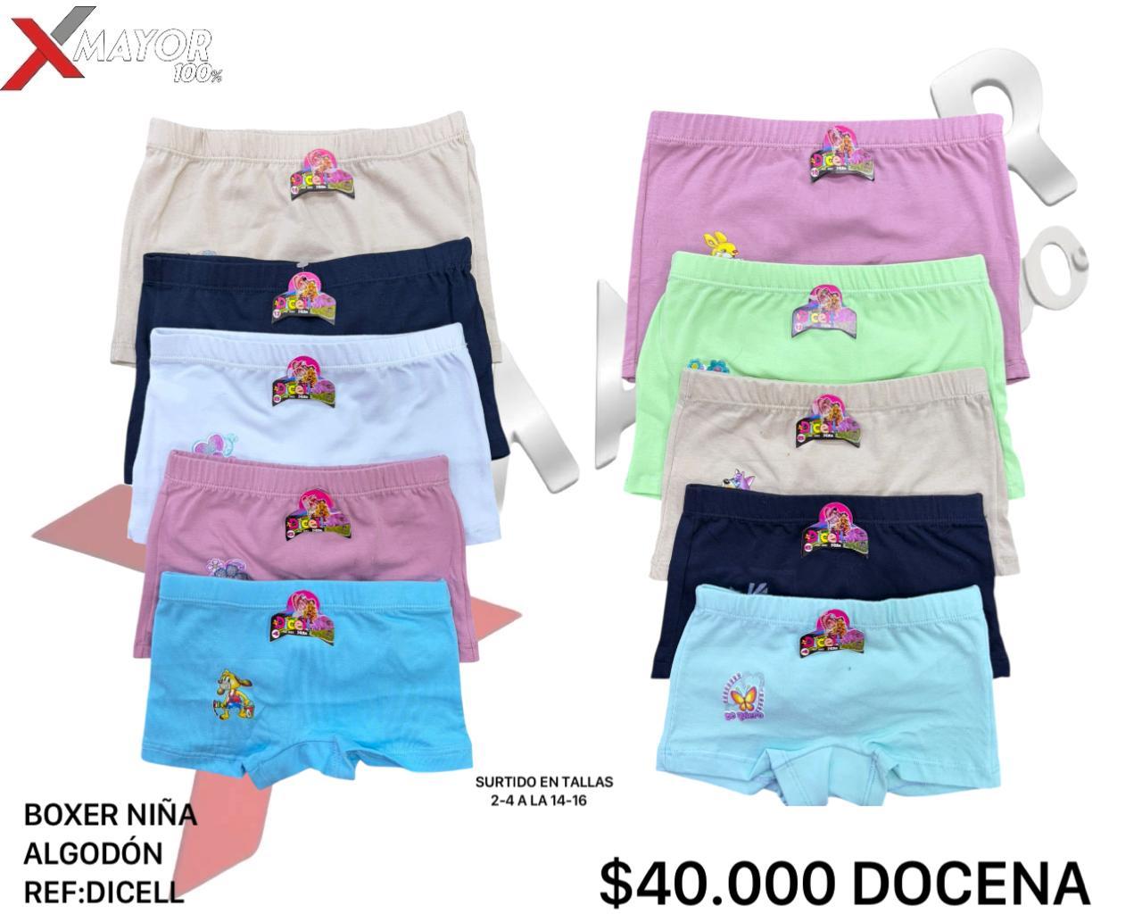 Boxer Algodon Niña DICELL