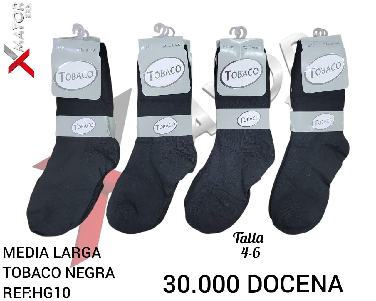 Media Larga Negra Talla 4-6 TOBACO
