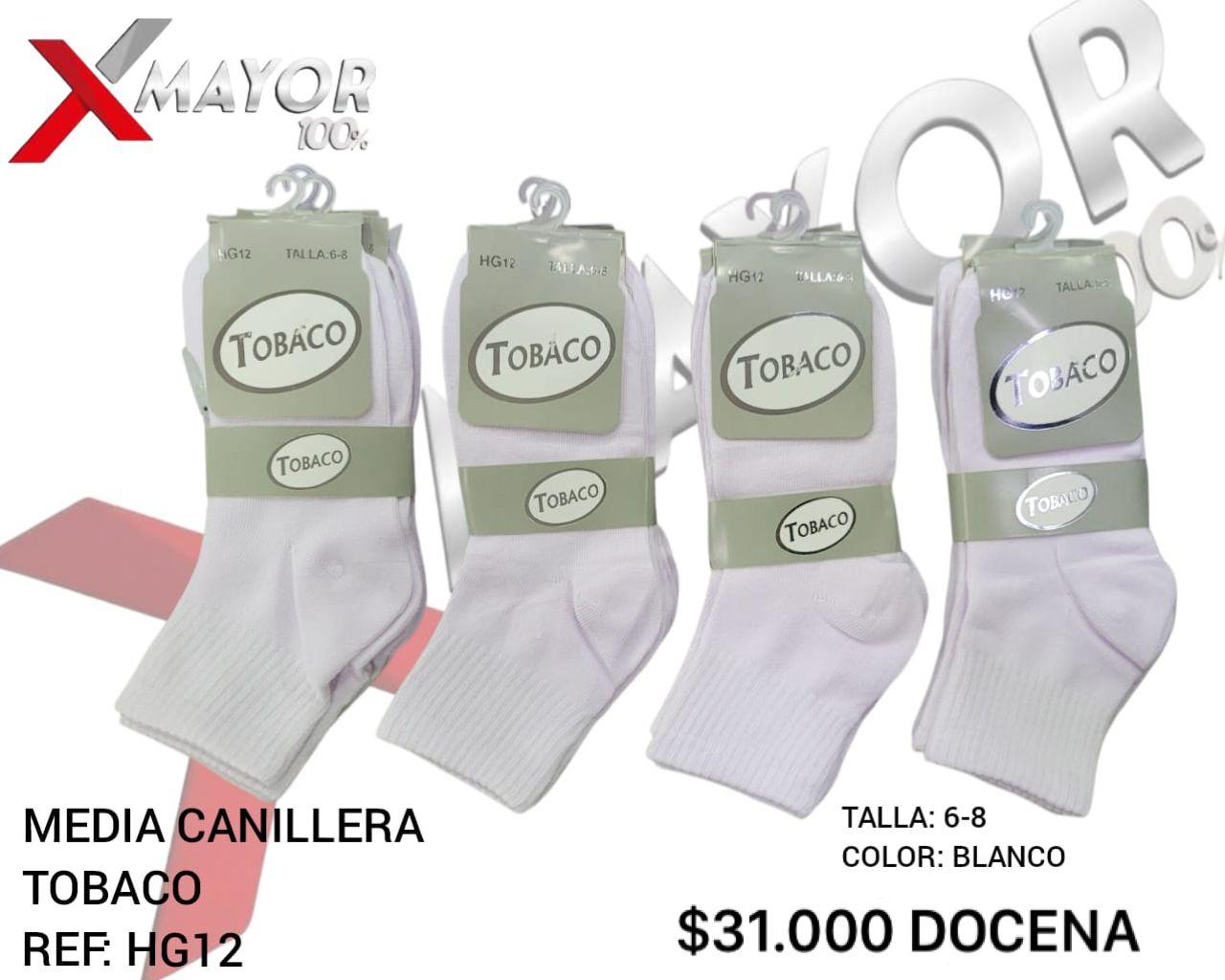 Media Canillera Blanca Talla 6-8 TOBACO