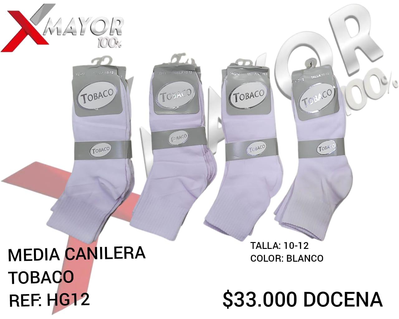 Media Canillera Blanca Talla 10-12 TOBACO