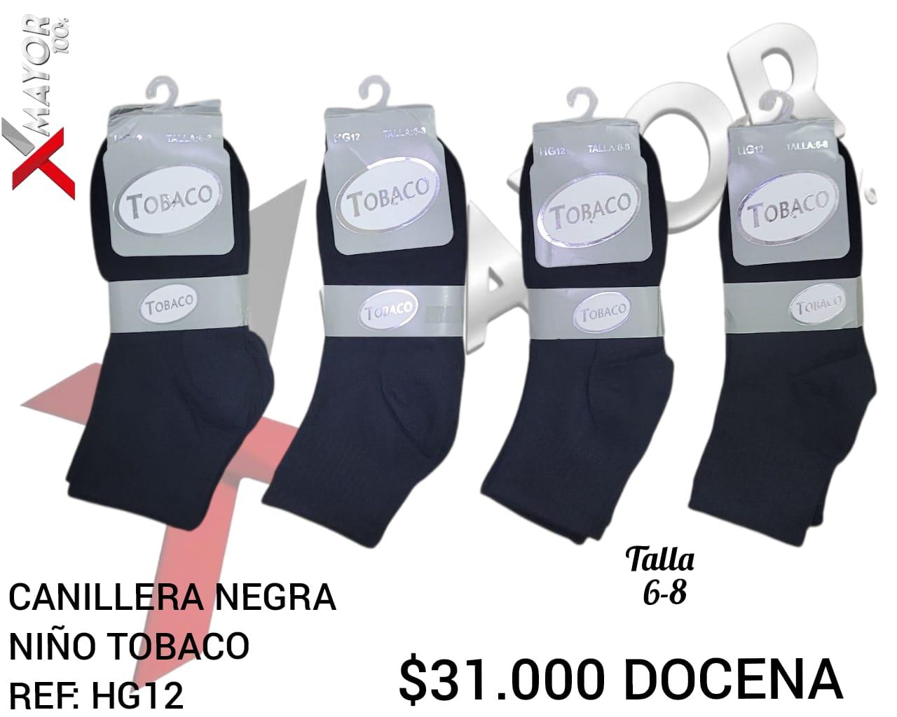 Media Canillera Negra Talla 6-8 TOBACO