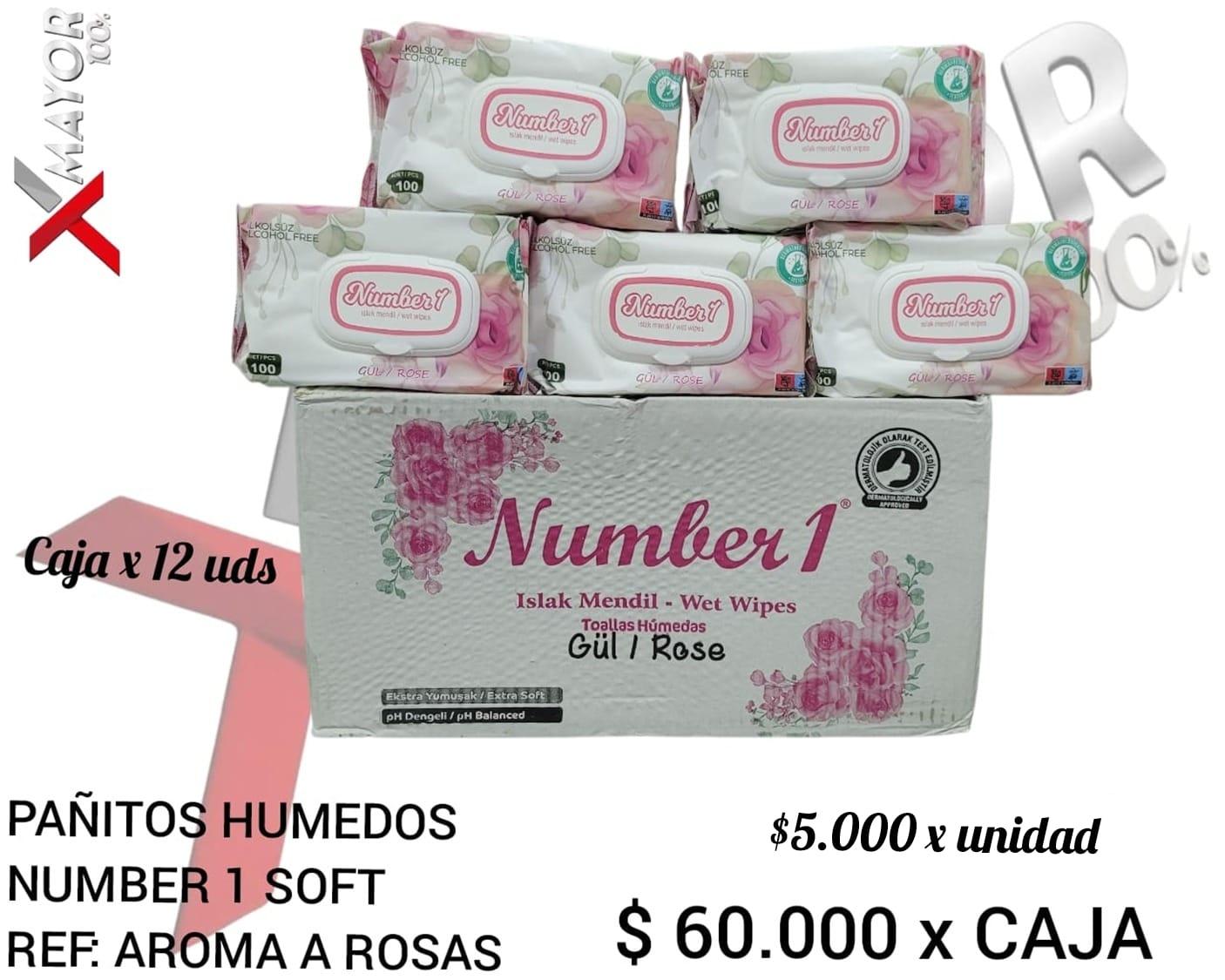Pañitos Humedos Number 1 Aroma Rosas SOFT