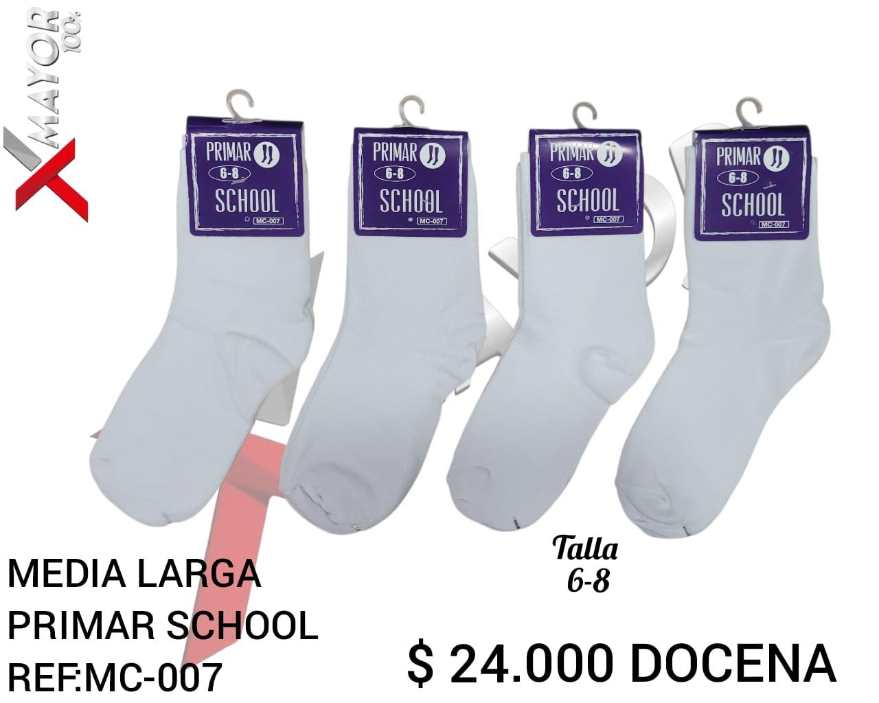 Media Larga Blanca Talla 6-8 PRIMAR SCHOOL