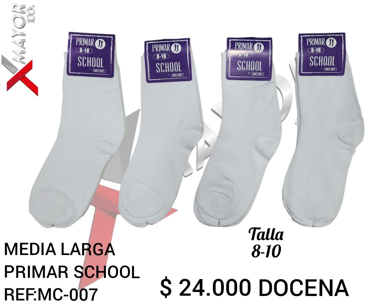 Media Larga Blanca Talla 8-10 PRIMAR SCHOOL
