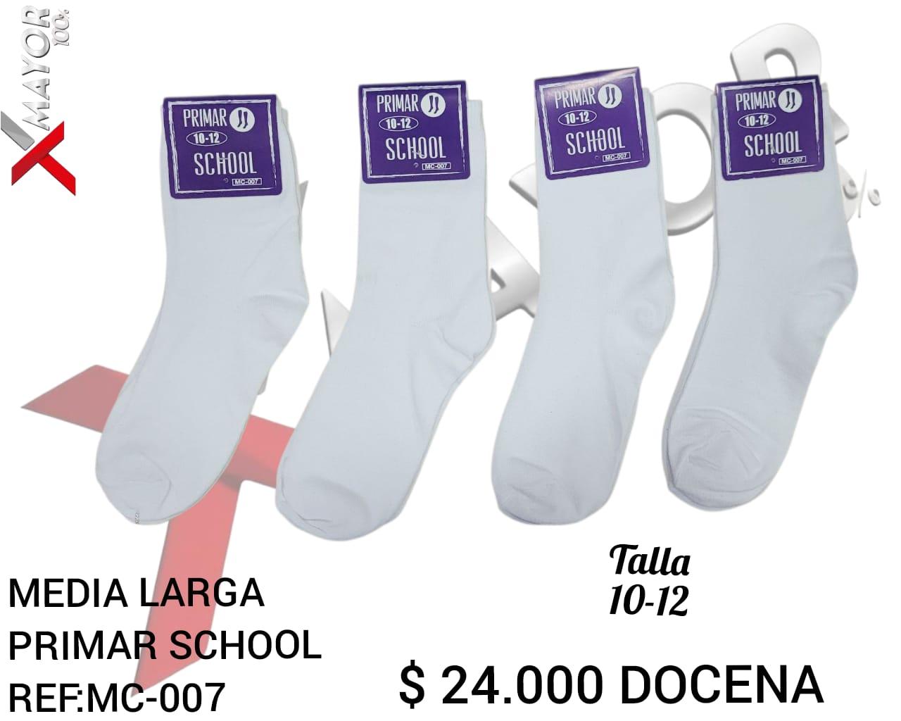 Media Larga Blanca Talla 10-12 PRIMAR SCHOOL