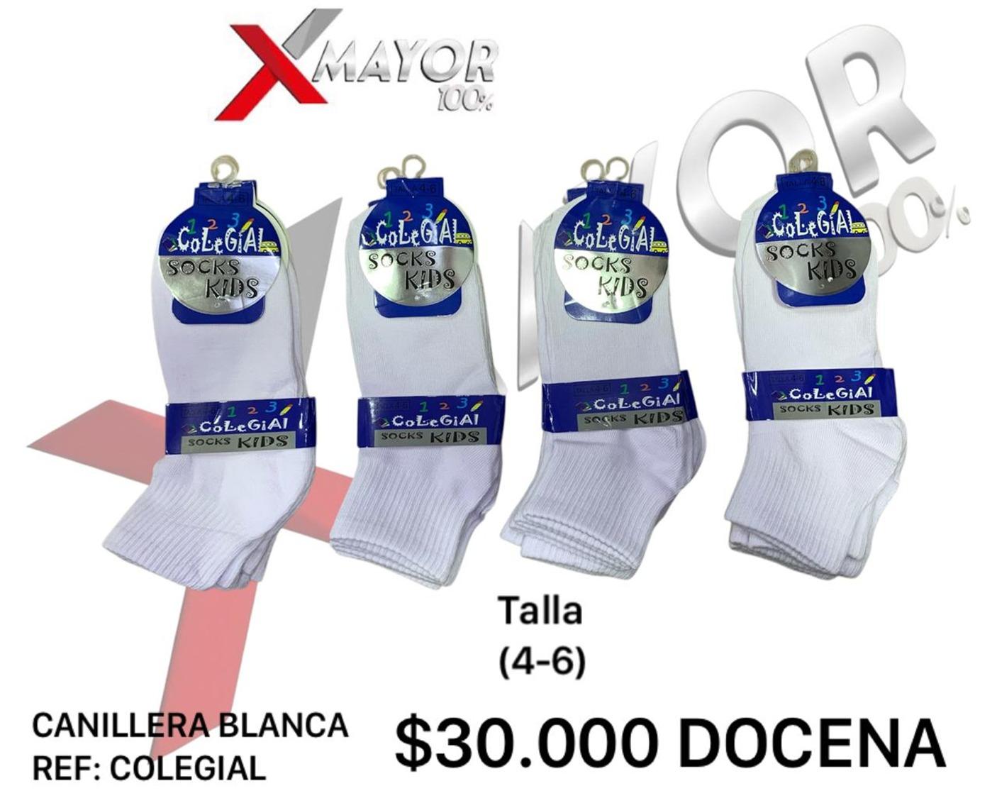 Media Canillera Blanca Talla 4-6 COLEGIAL