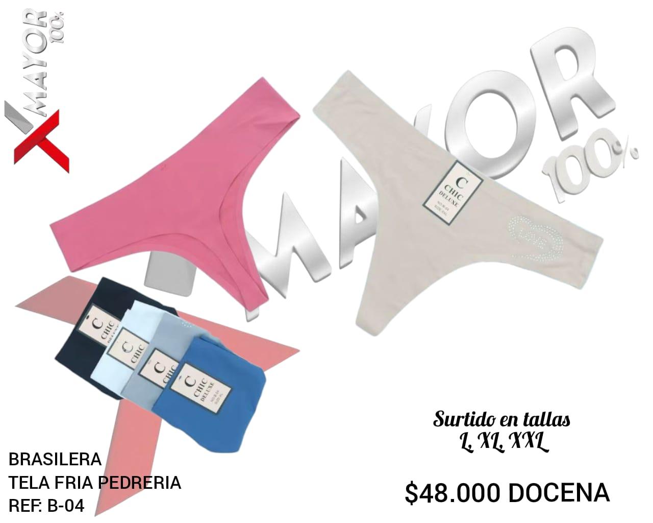 Brasilera Seda Fria Pedreria Tallas Grandes CHIC