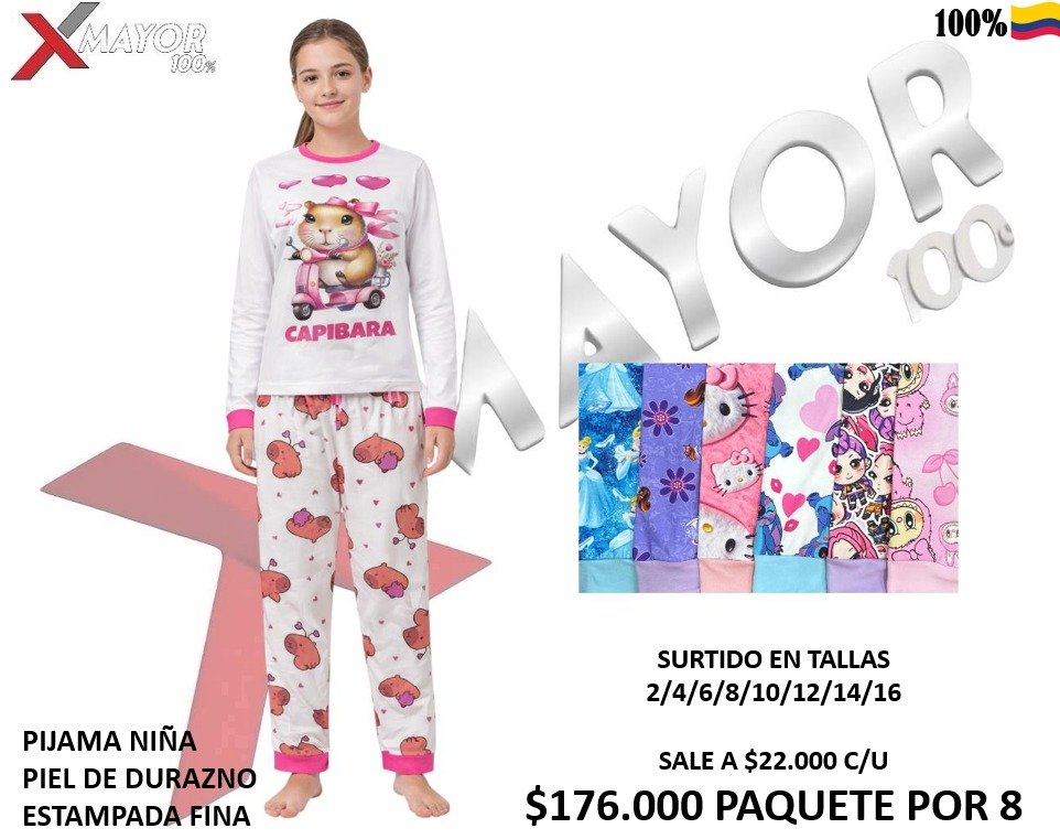 PIJAMA NIÑA PIEL DE DURAZNO REF: XMAYOR