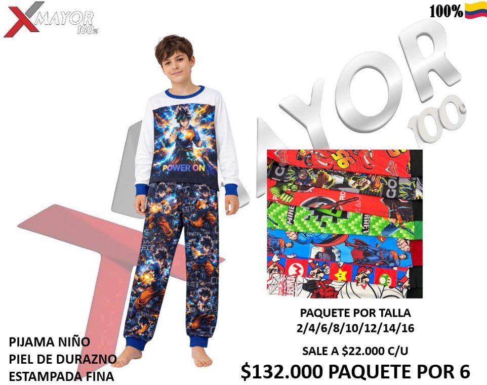 PIJAMA NIÑO PIEL DE DURAZNO REF: XMAYOR
