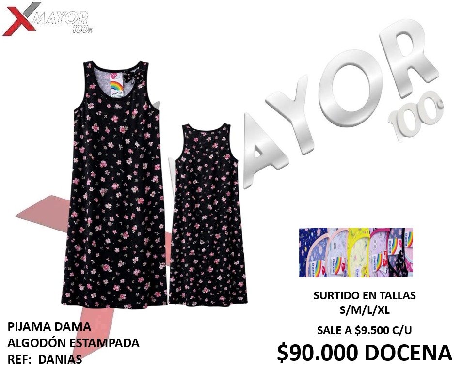 PIJAMA DAMA ALGODÓN ESTAMPADA REF: DANIAS