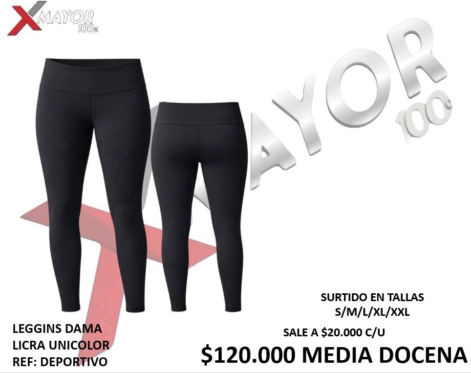 LEGGINS DAMA LICRADO UNICOLOR