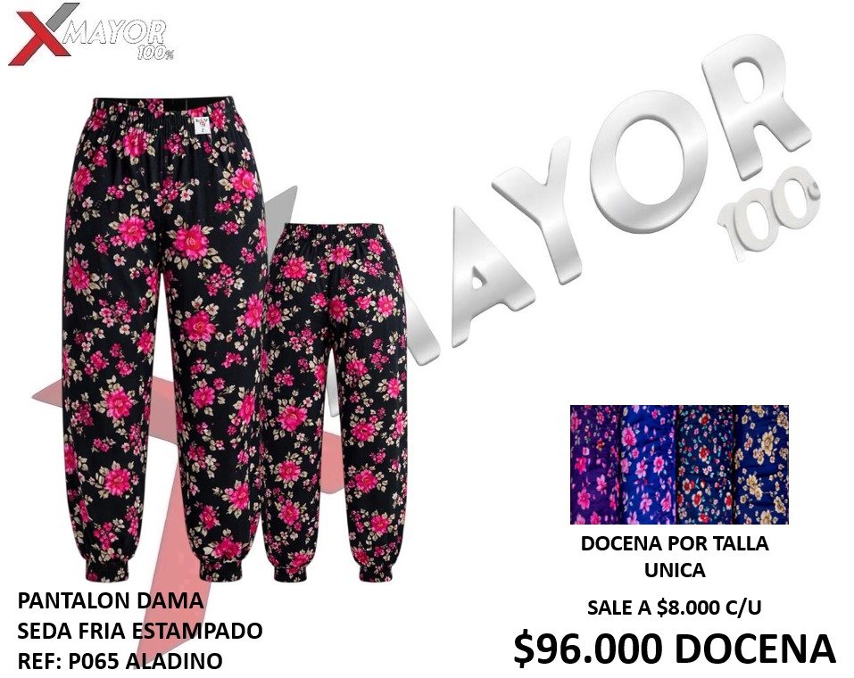 PANTALON DAMA SEDA FRIA ESTAMPADO REF: ALADINO