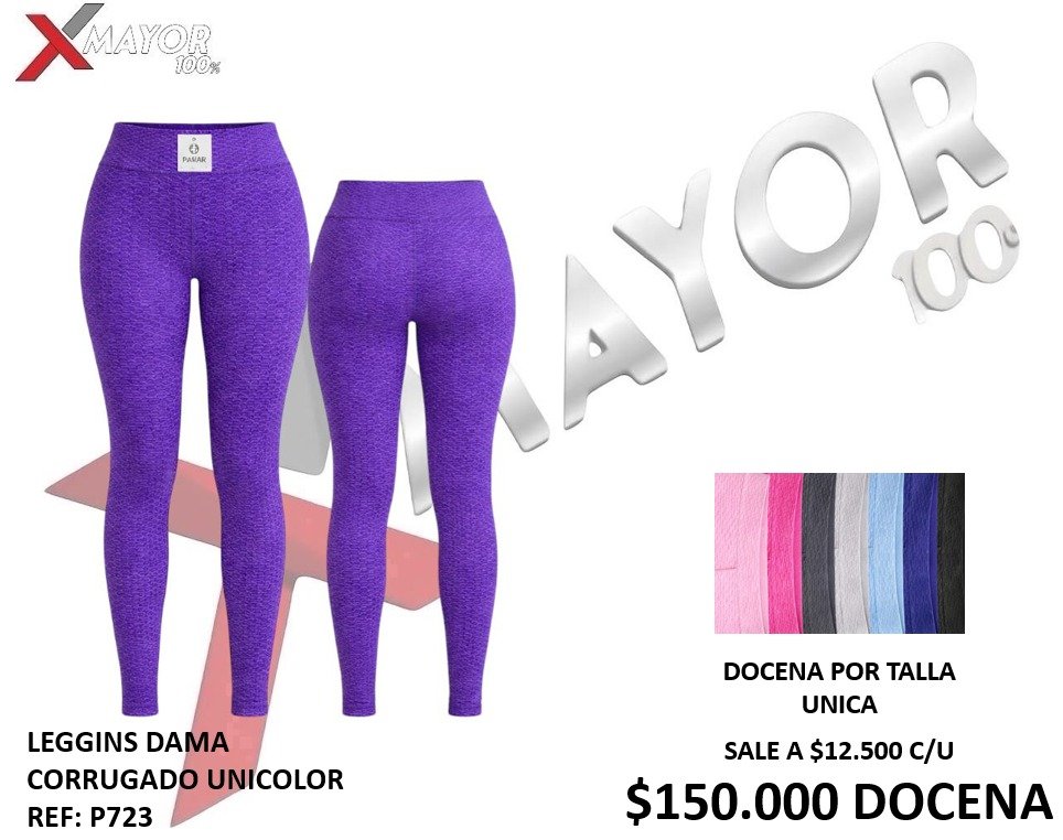 LEGGINS DAMA CORRUGADO UNICOLOR REF: P723