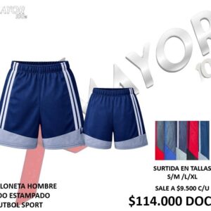 PANTALONETA HOMBRE LICRADA UNICOLOR REF: SPORT