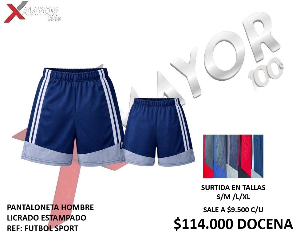 PANTALONETA HOMBRE LICRADA UNICOLOR REF: SPORT